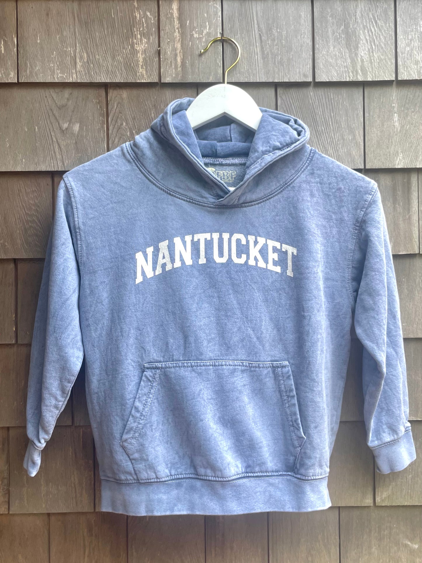 Youth Ocean Blue Hoodie With Ivory Nantucket