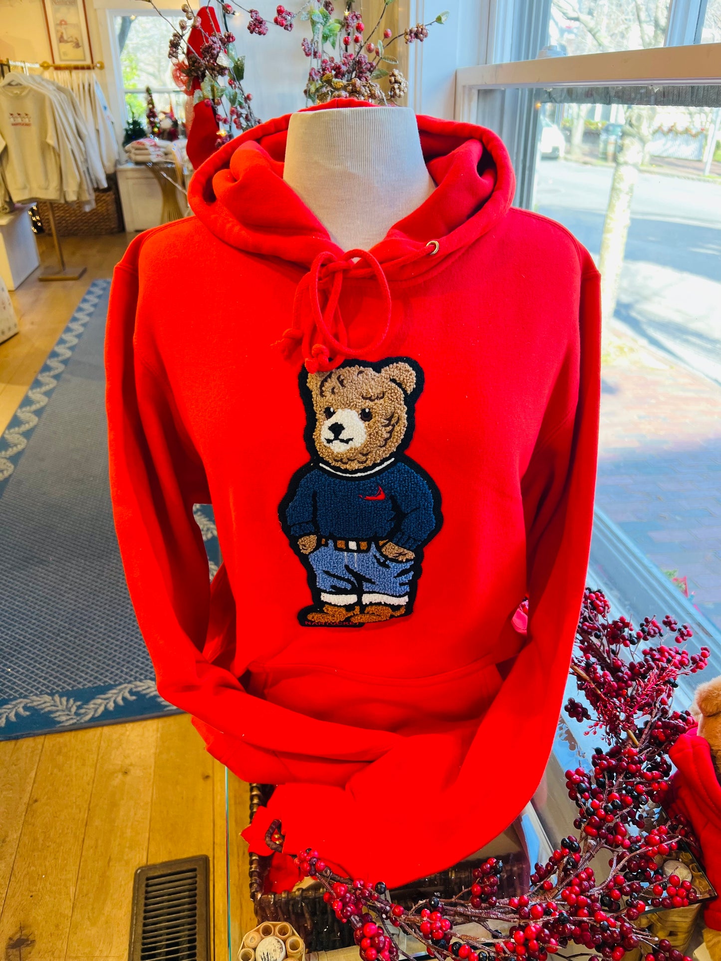 Hoodie Red Nantucket Bear Collection