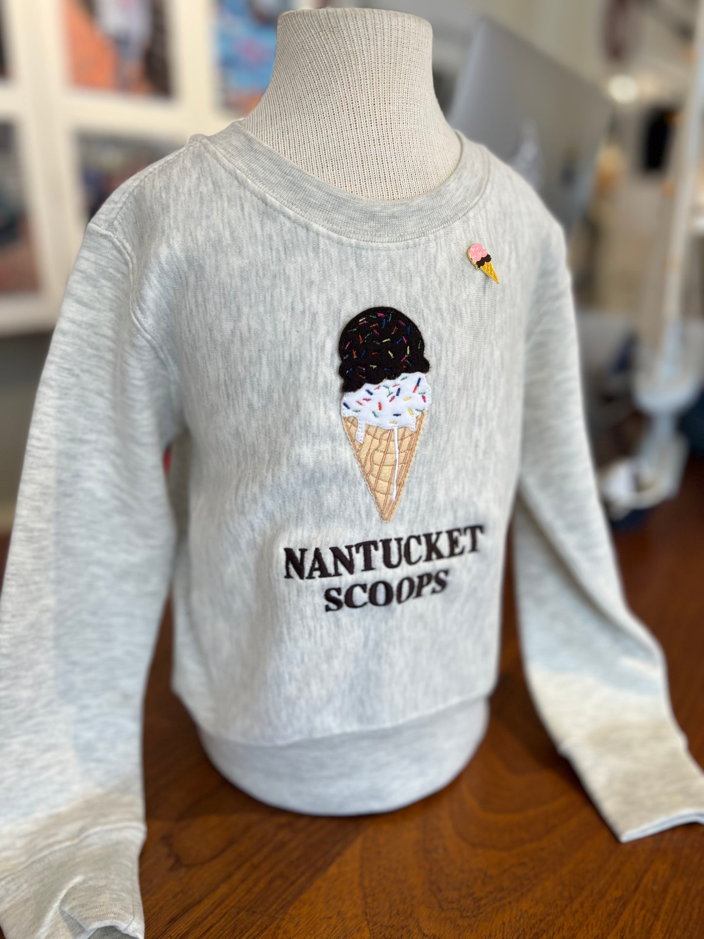 Kids Crewneck Oatmeal with Ice Cream Cone