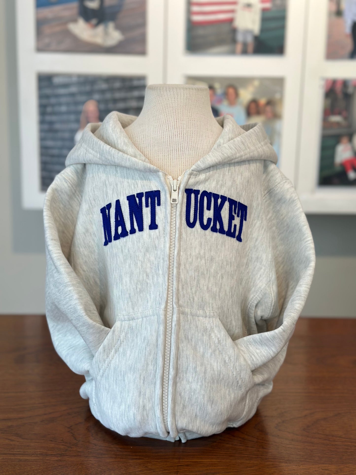 Kids Full Zip Sweatshirt With Royal Blue Felt