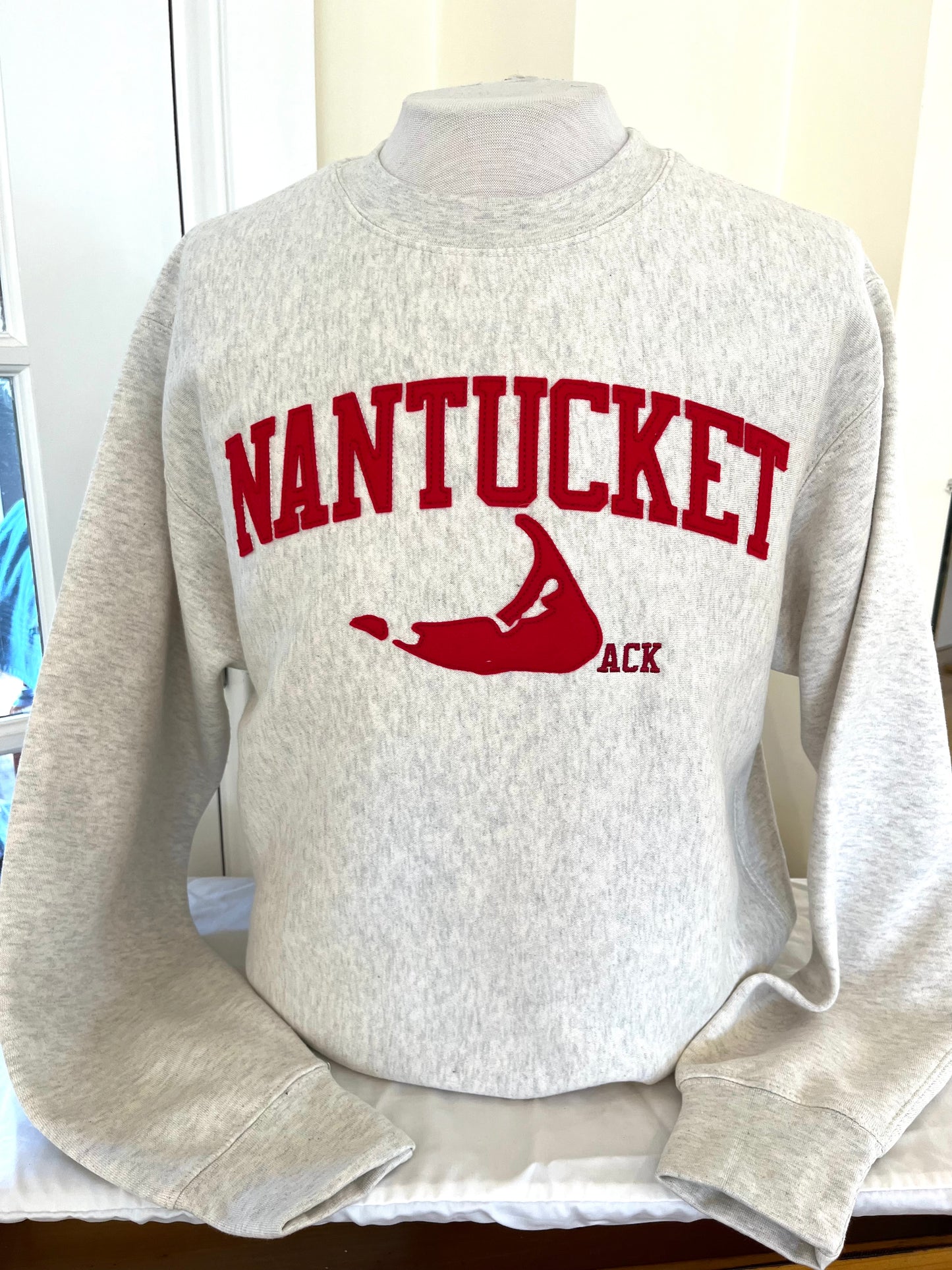 Three Island Design Unisex Sweatshirt Red Felt Crew