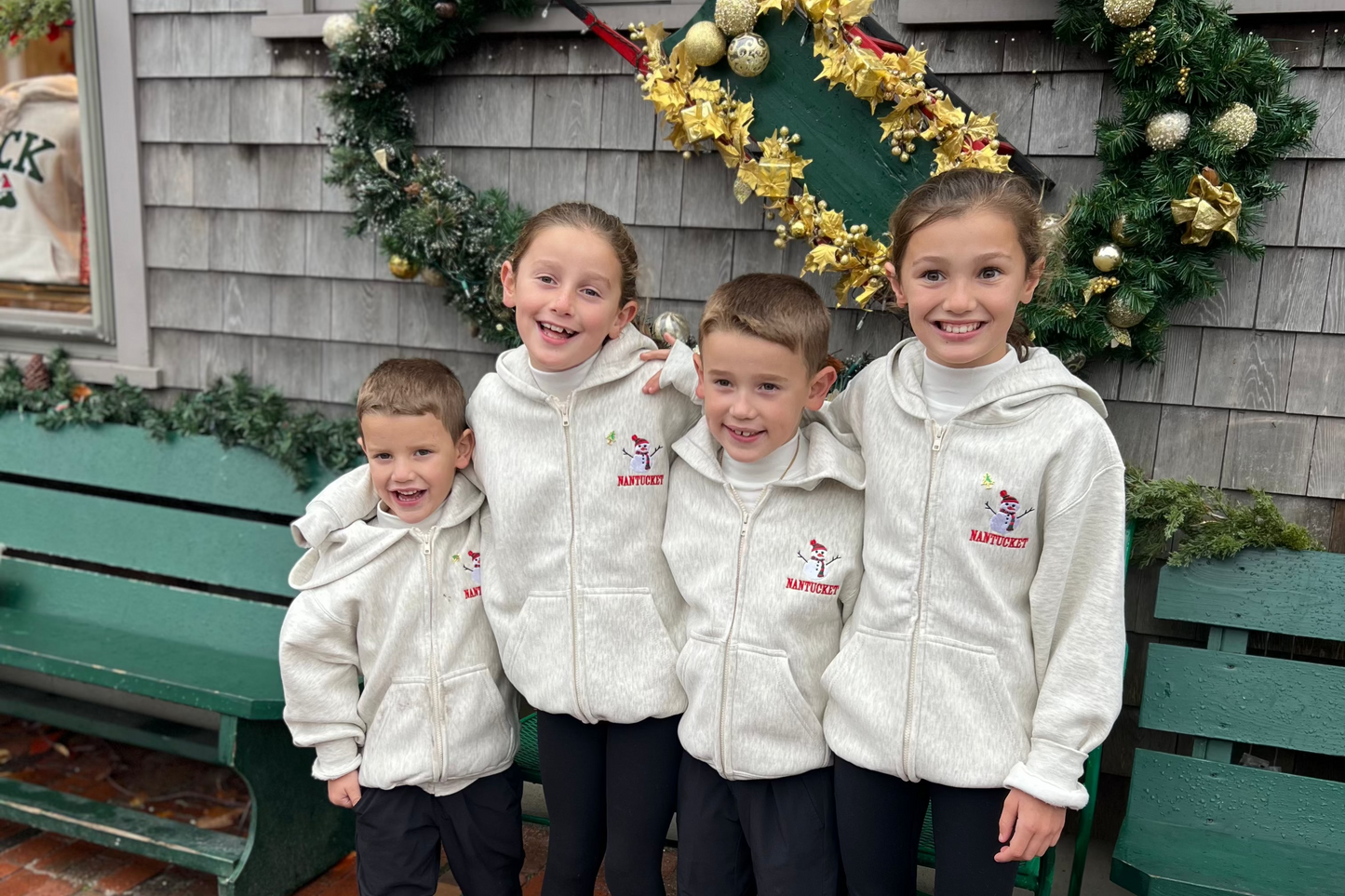 Youth Snowman Zip Hooded Sweatshirt