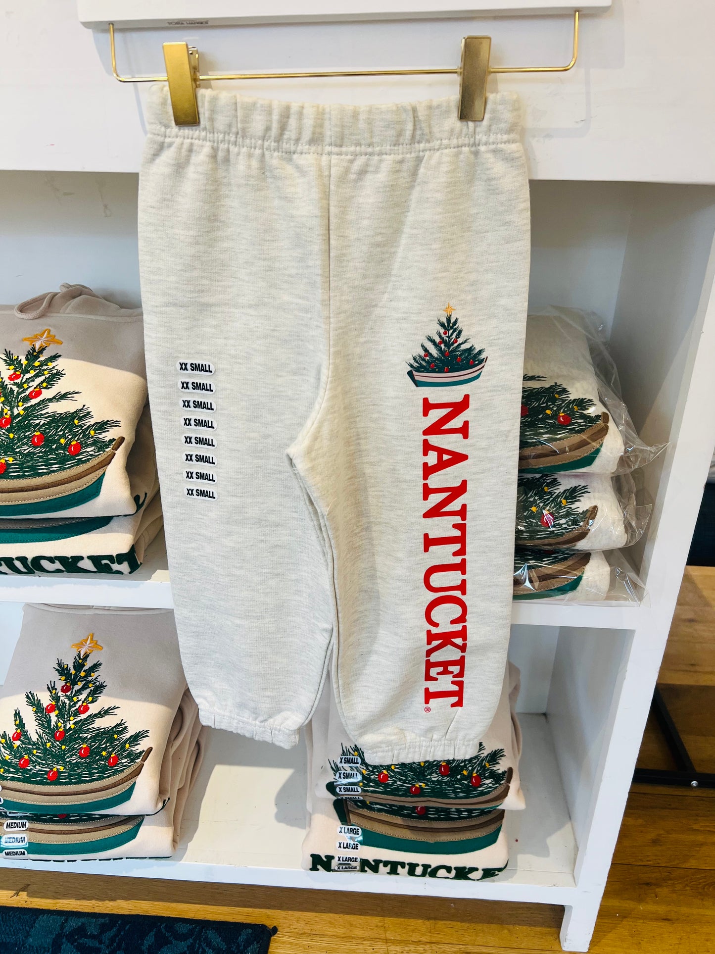 Youth Sweatpants With Christmas Tree Print