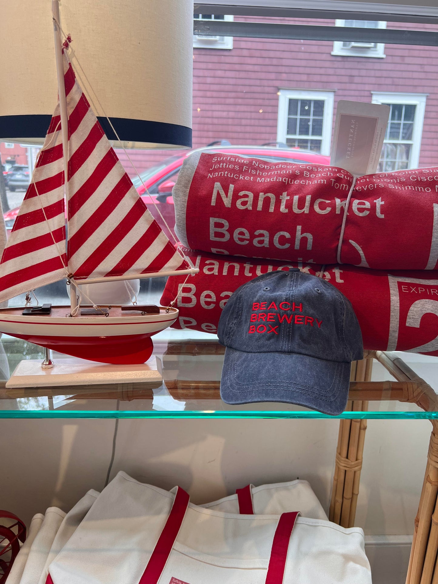 Adult Red Beach Brewery Box Hat