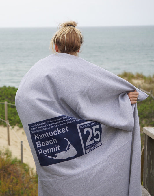 2025 Grey and Navy Permit Sweatshirt Blanket
