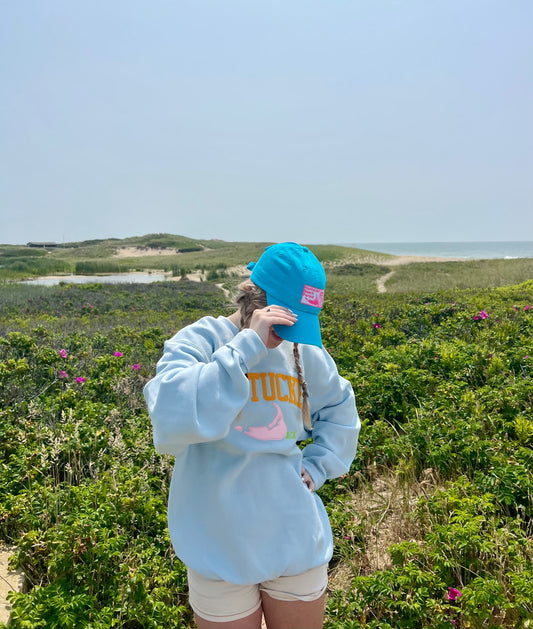 Beach Blue Hat With Pink Permit
