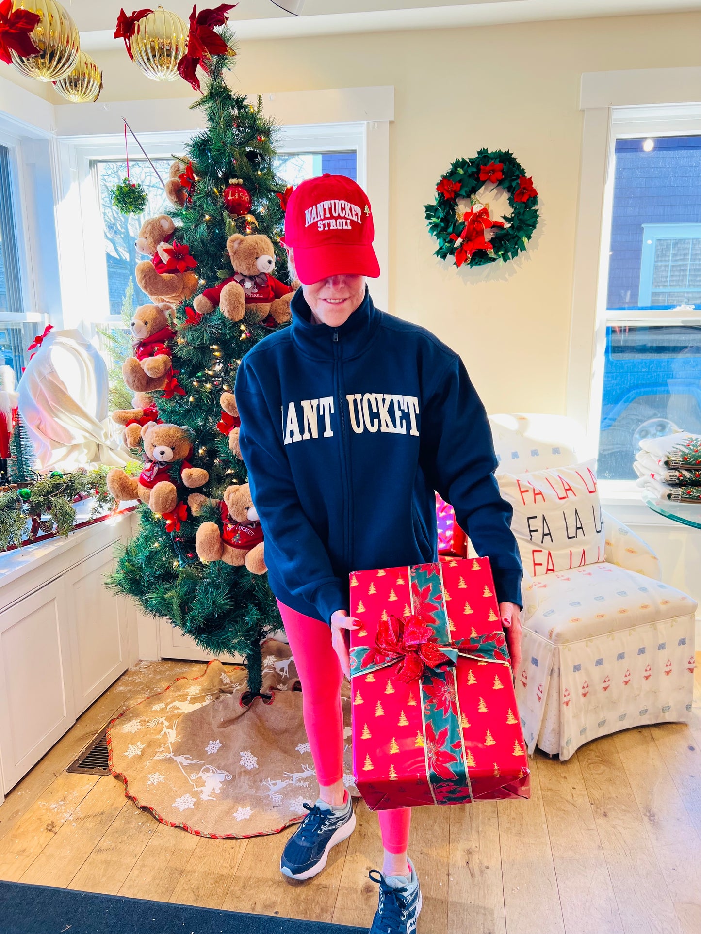 Navy Full Zip Sweatshirt with Off White Felt