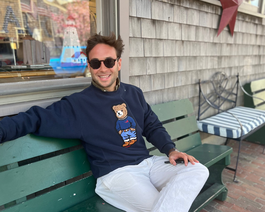 Crewneck Navy Nantucket Bear Collection