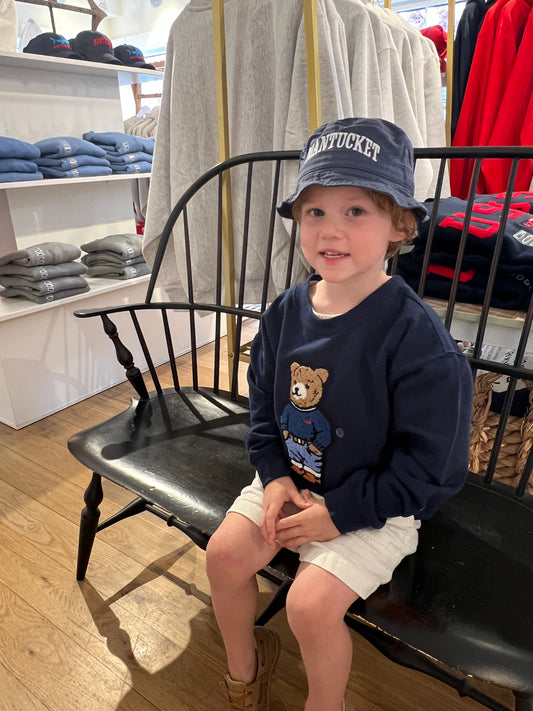 Youth Nantucket Bear Navy Crewneck