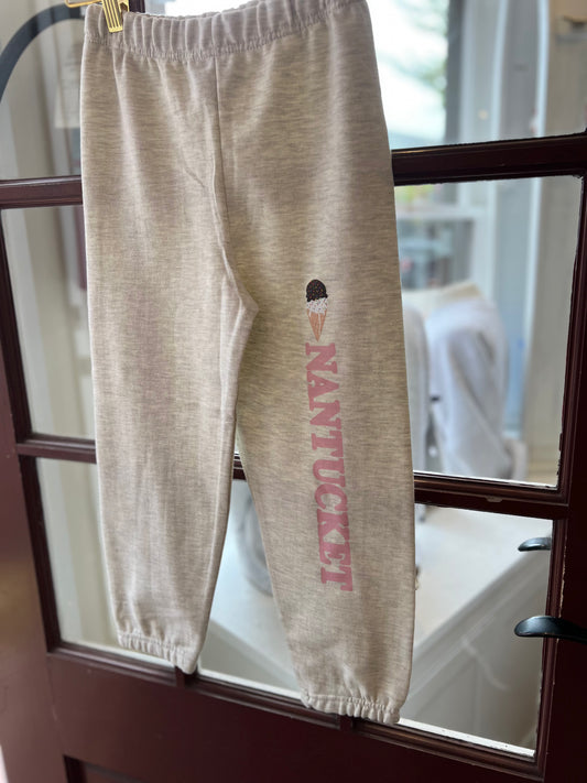 Kids Sweatpants w Pink Nantucket and IceCream Cone