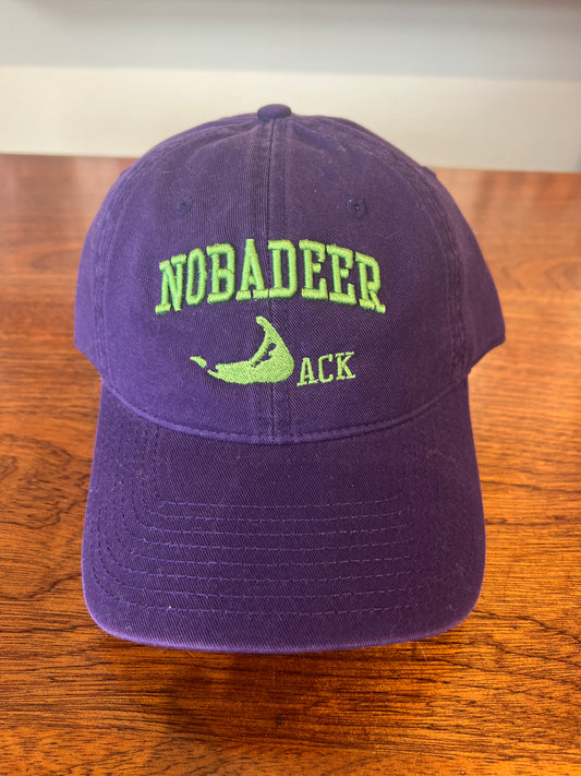 Purple and Lime Nobadeer Hat