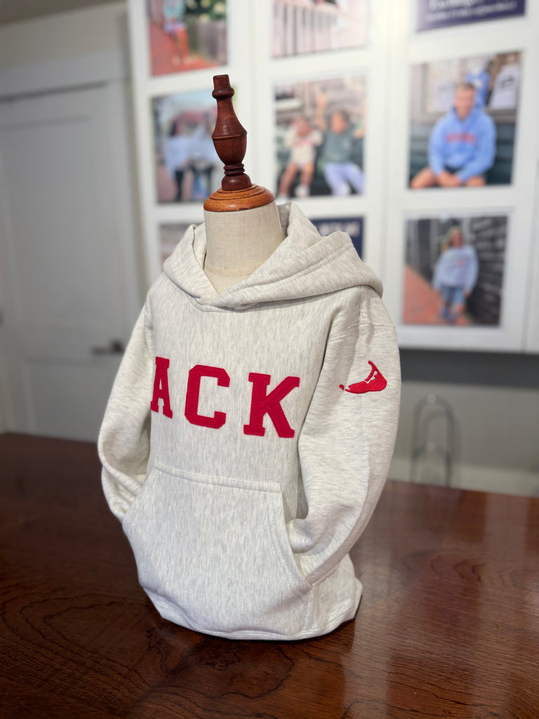 Youth Red ACK Hoodie In Oatmeal – Nantucket Clothing Company