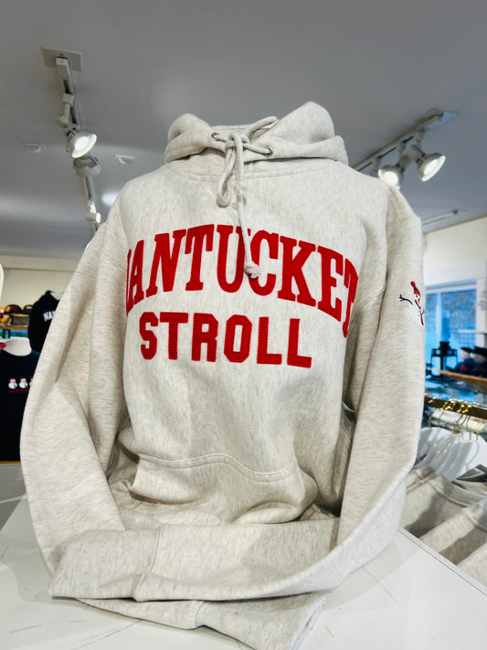 Nantucket Stroll Hooded Sweatshirt With Snowman On The Sleeve