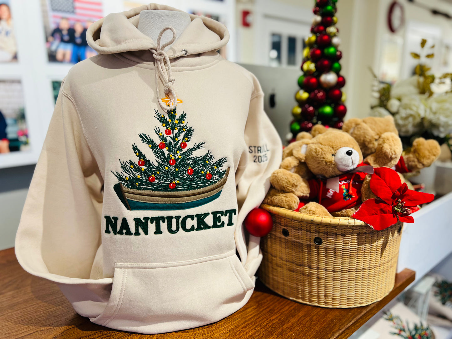 Nantucket Christmas Tree Hooded Sweatshirt