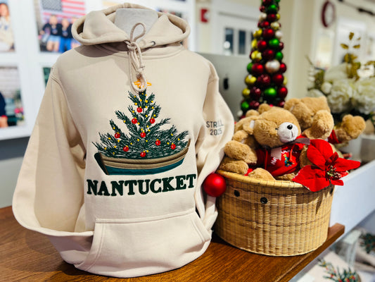 Nantucket Christmas Tree Hooded Sweatshirt