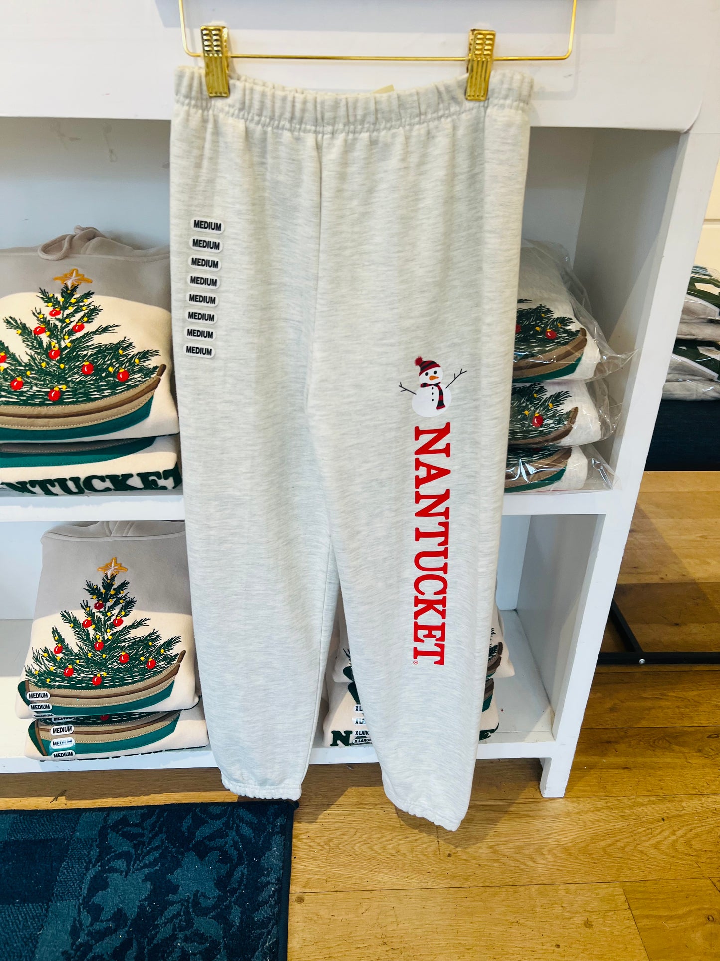 Youth Sweatpants With Snowman Print