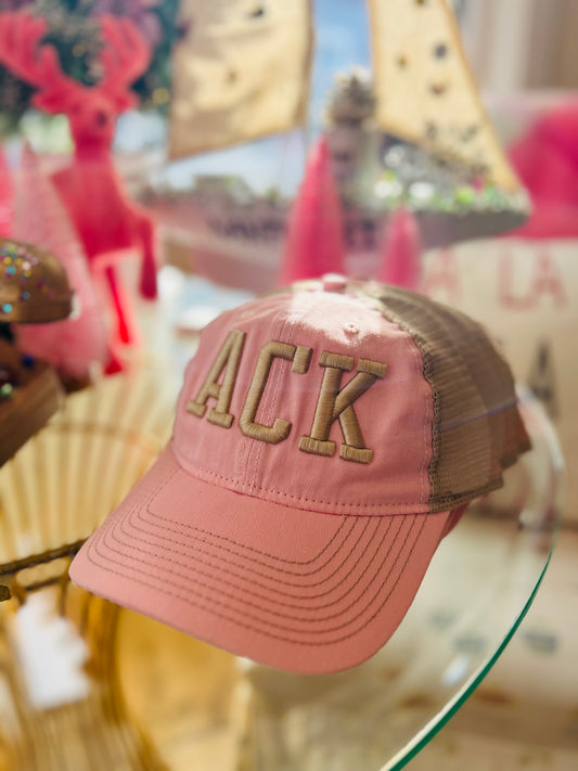 Adult ACK Hat In Baby Pink
