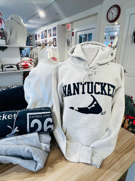 Three Island Design Unisex Sweatshirt Blue Felt Hooded