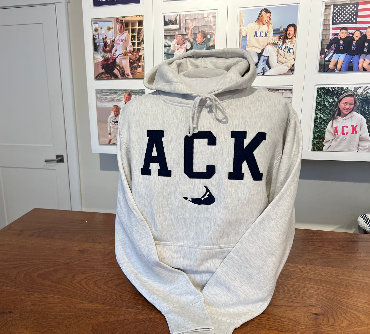 ACK Hooded Sweatshirt with Navy Felt