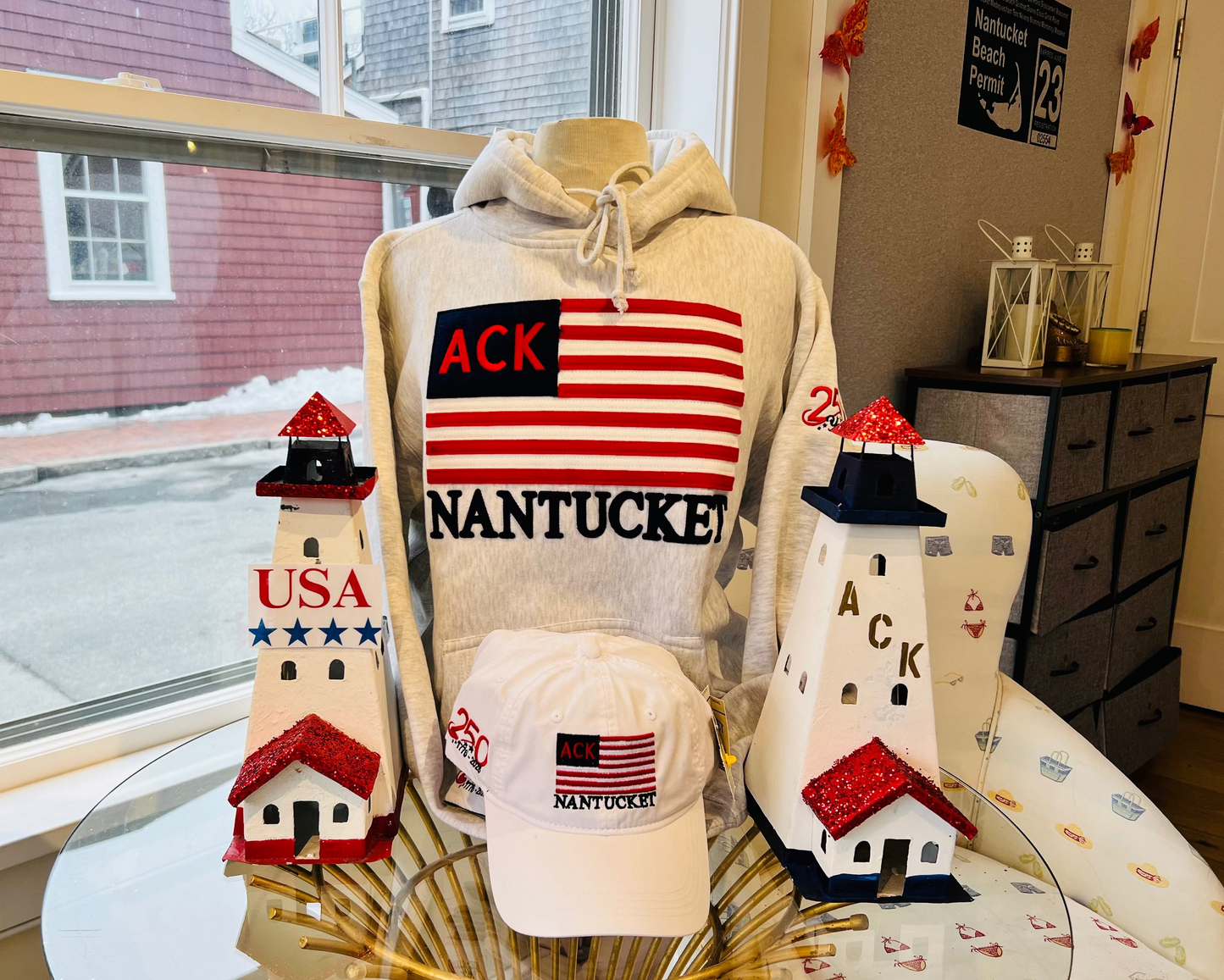 Adult USA Flag Hooded Sweatshirt "250th Anniversary"