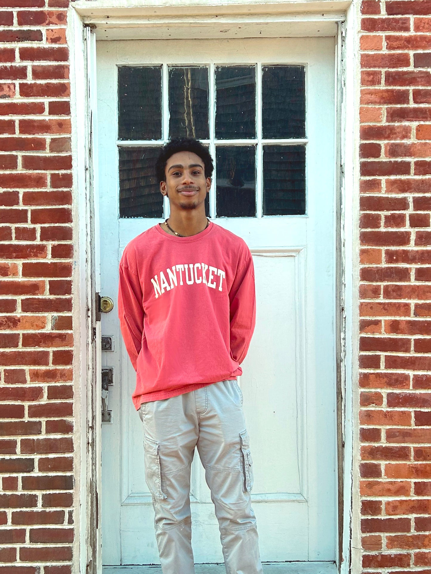 Saltwashed Nantucket Red Unisex Long Sleeve Tee 100 %