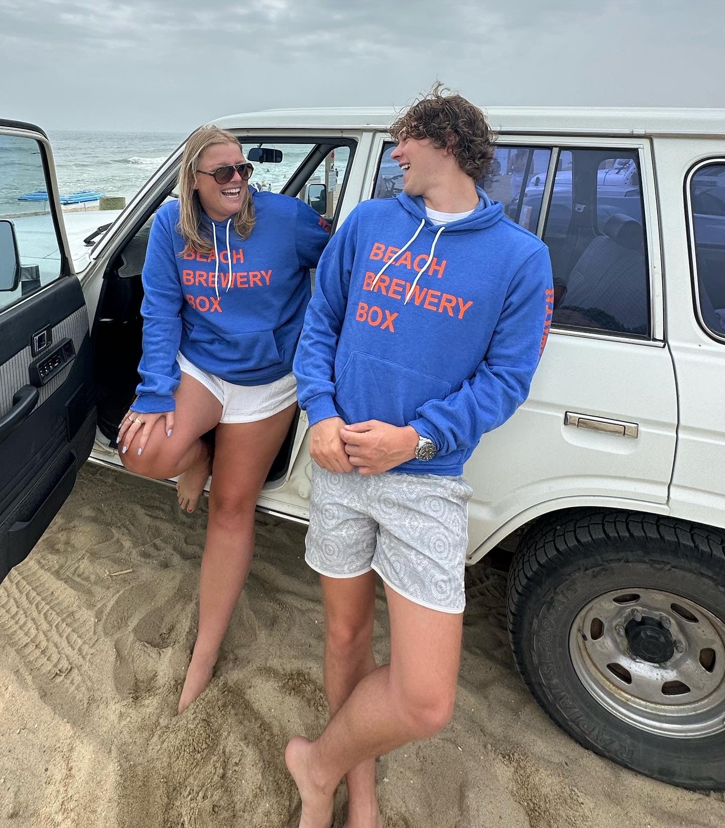 Happy Place Blue Beach Brewery Box Hoodie